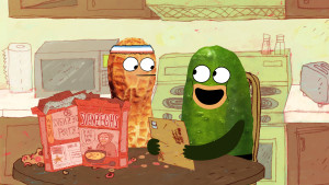PICKLE AND PEANUT - "Pickle Adopts a Family" - Pickle is excited to win a family of creatures as a cereal box prize, but the creatures start multiplying rapidly and prove too much for Pickle and Peanut to handle. This episode of "Pickle and Peanut" will air Monday, September 21 (9:00 PM - 9:30 PM ET/PT) on Disney XD. (Disney XD) PEANUT, PICKLE