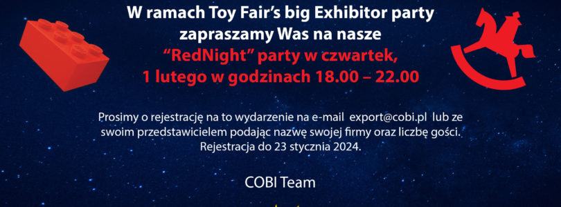 COBI ZAPRASZA NA RED NIGHT PARTY PODCZAS TARGÓW SPIELWARENMESSE 2024!