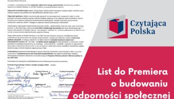 CZYTAJĄCA POLSKA WYSTOSOWAŁA LIST OTWARTY DO PREMIERA DONALDA TUSKA